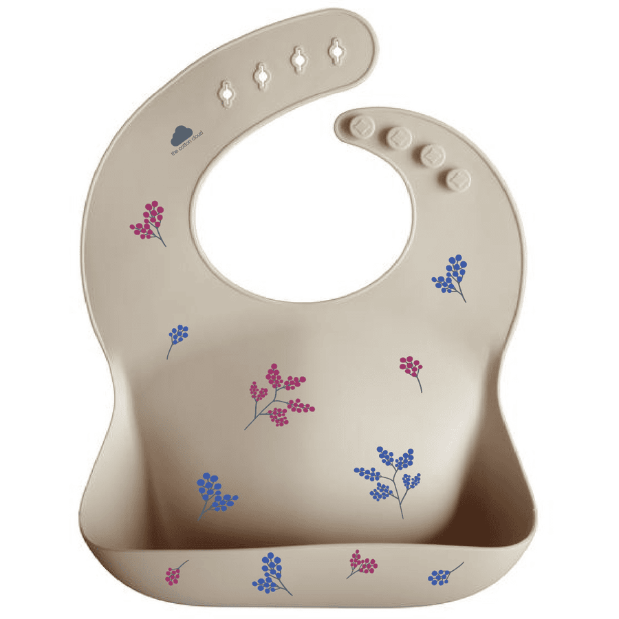 The Cotton Cloud Bib Bloom lavet af silikone