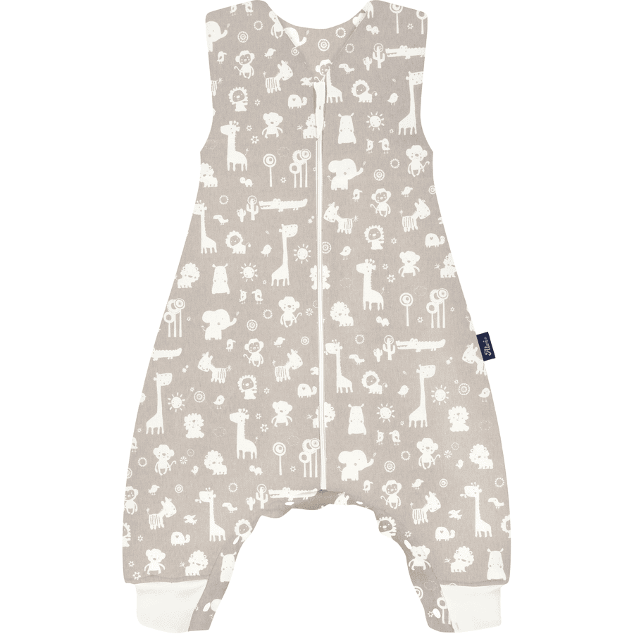 Alvi ® Sleep overall Tutina nanna Light animali dello zoo - grigio/beige