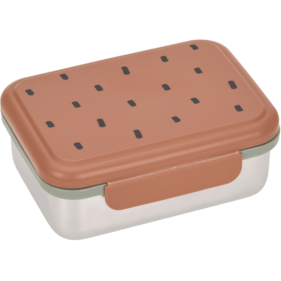 LÄSSIG Roestvrijstalen lunchbox, Happy Prints karamel