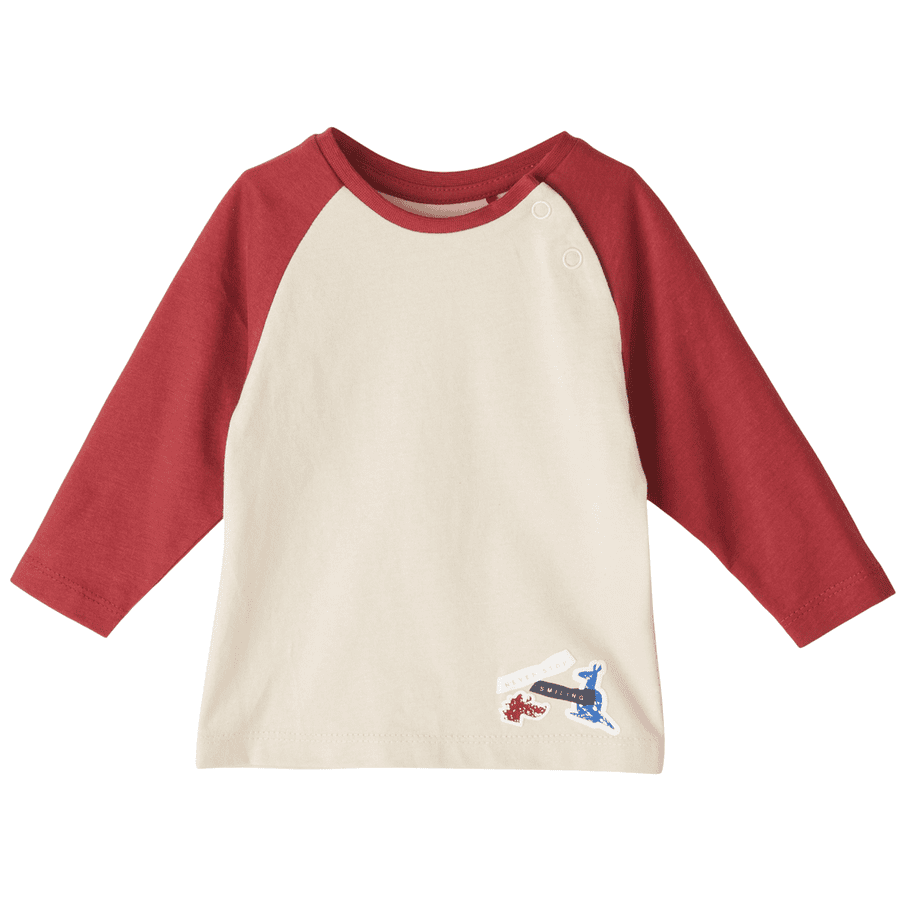 s. Olive r T-shirt à manches longues beige/rouge