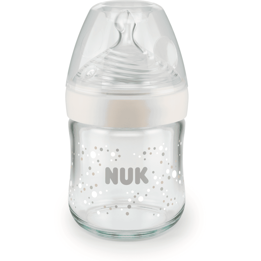 NUK Babyflasche Nature Sense aus Glas, 120 ml weiß