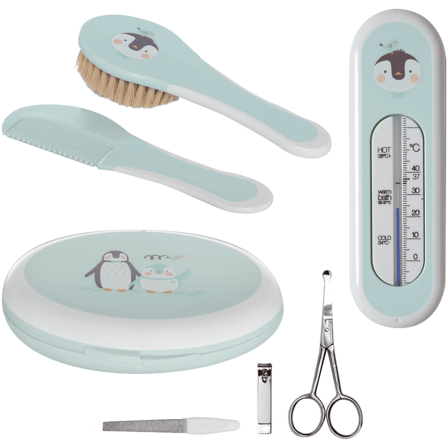 bébé-jou® Kit toilette bébé thermomètre de bain Lou-Lou turquoise