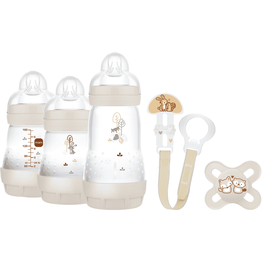 MAM Set inicial lactancia Welcome 5 piezas beige