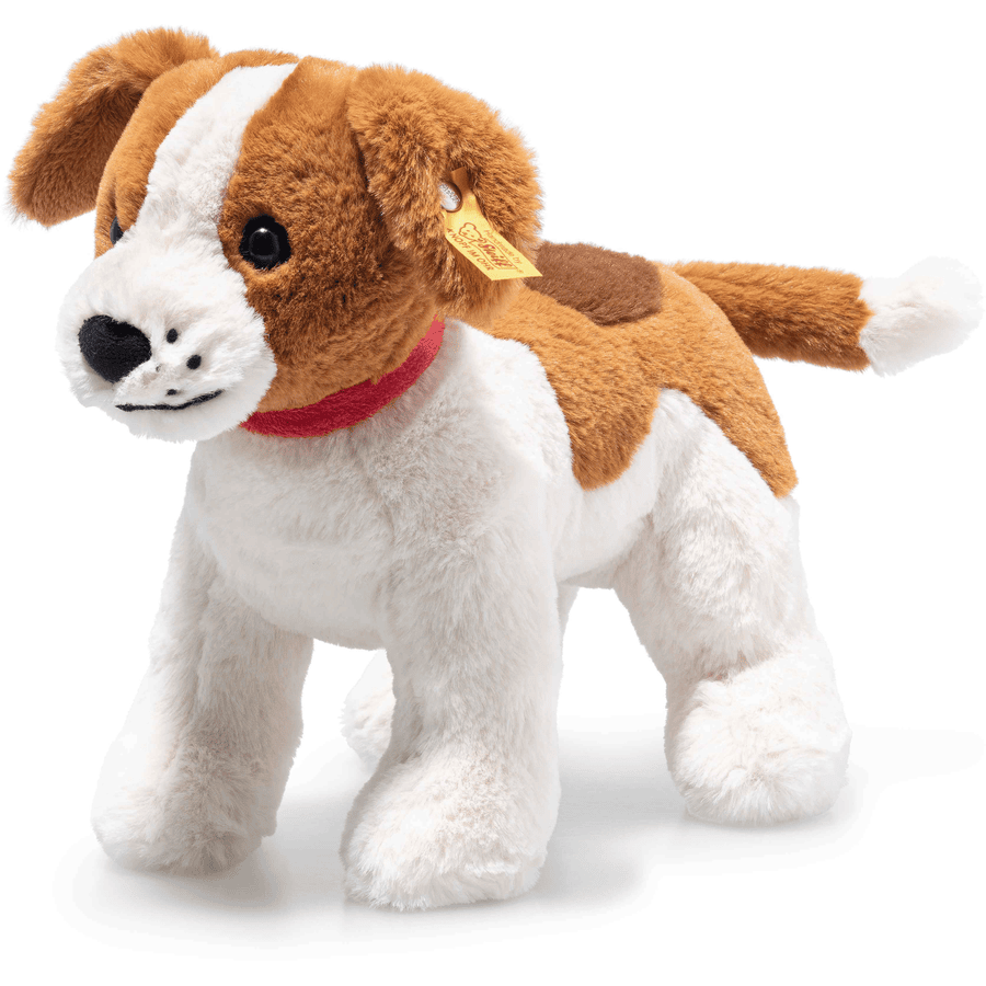 Bevestigen aan fundament antiek Steiff Snuffy hond bruin/beige, 27 cm | pinkorblue.be