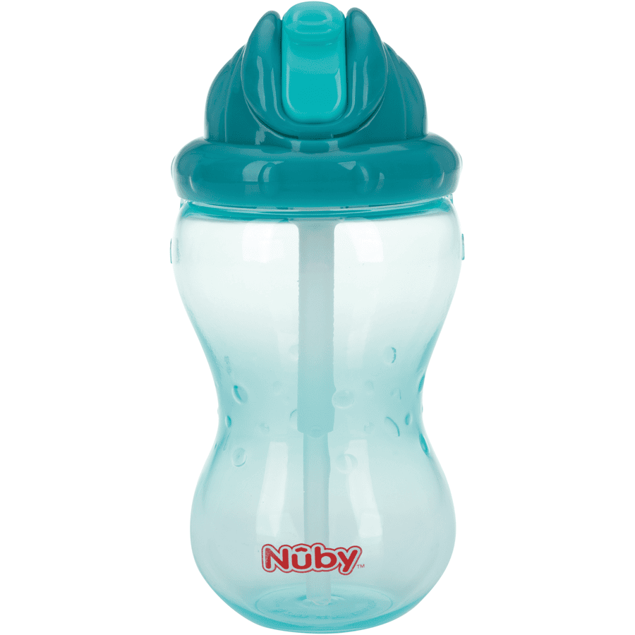 No-Spill Nûby vaso con pajita Flip-It 360ml a partir de 12 meses en aqua