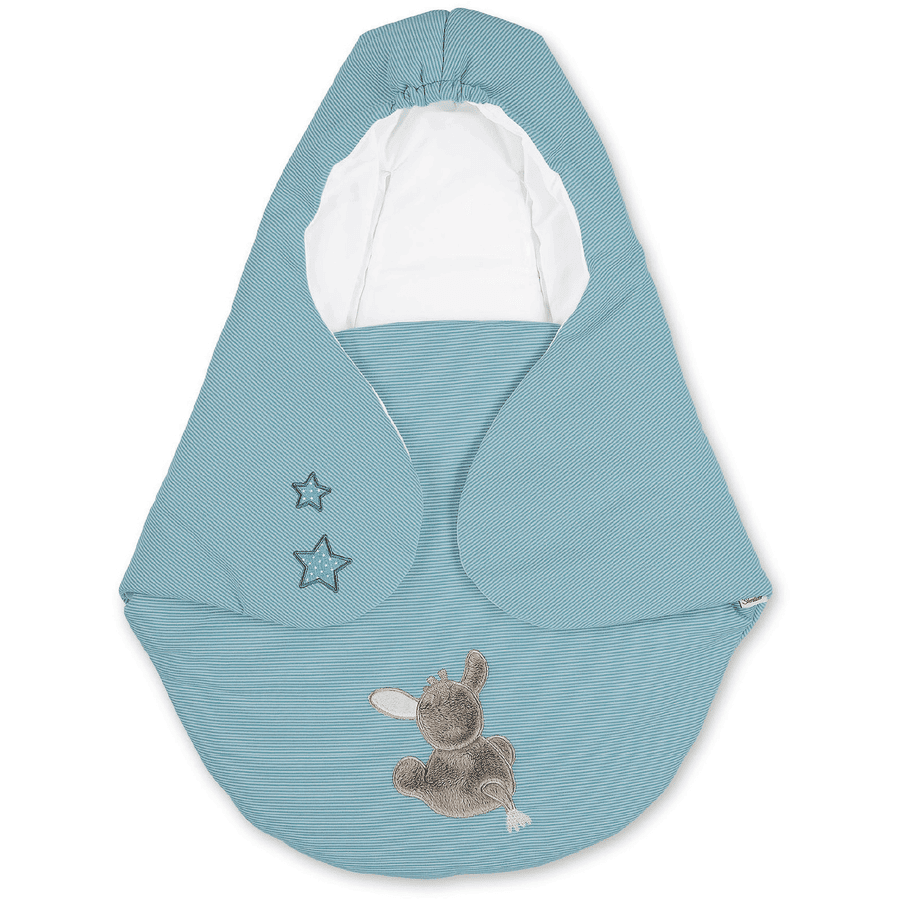 Sterntaler Couverture bébé  enveloppante ouatinée Emmi âne bleu 75x90 cm
