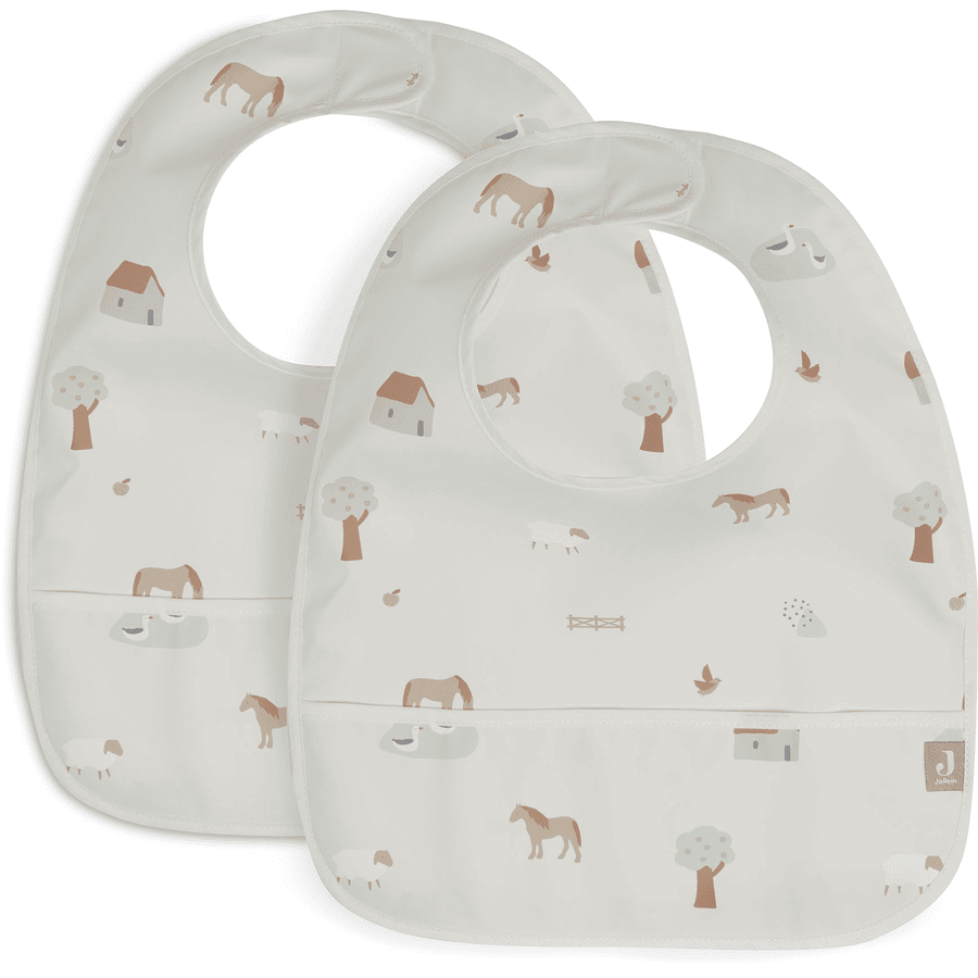 jollein Bavoir enfant imperméable ferme lot de 2