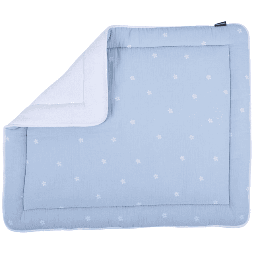 CHILDHOME Forro parque muselina flor 75 x 95 cm azul blanco