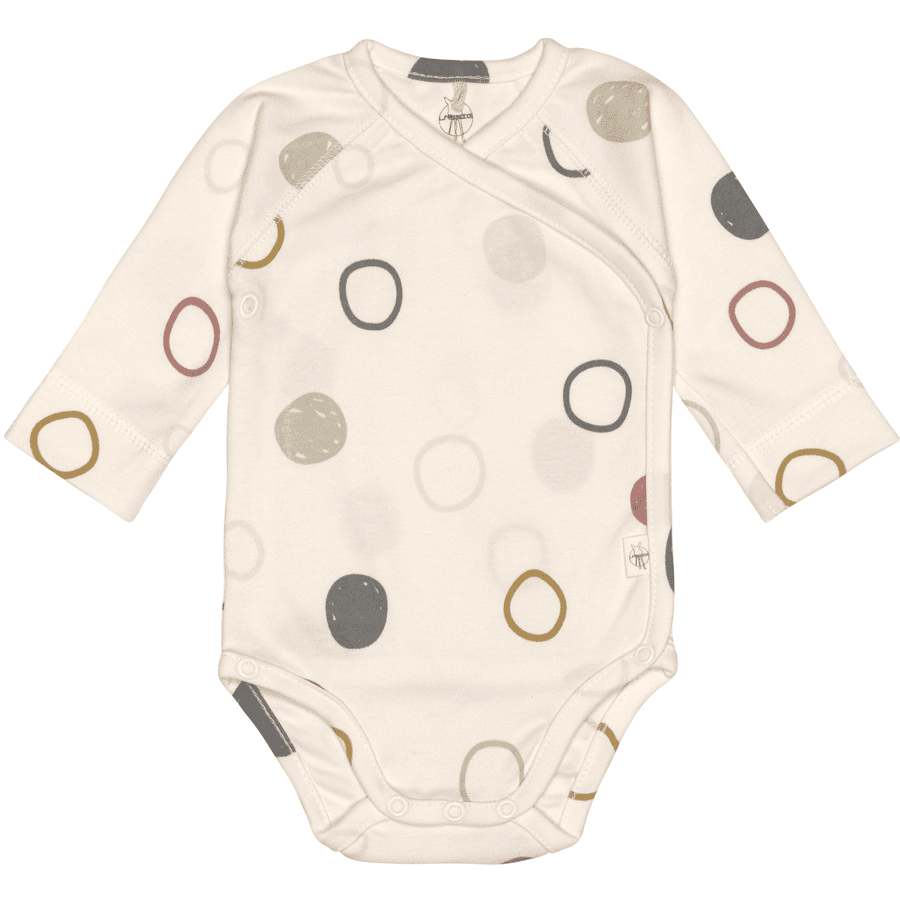 LÄSSIG Baby Wickelbody langarm Kreise beige