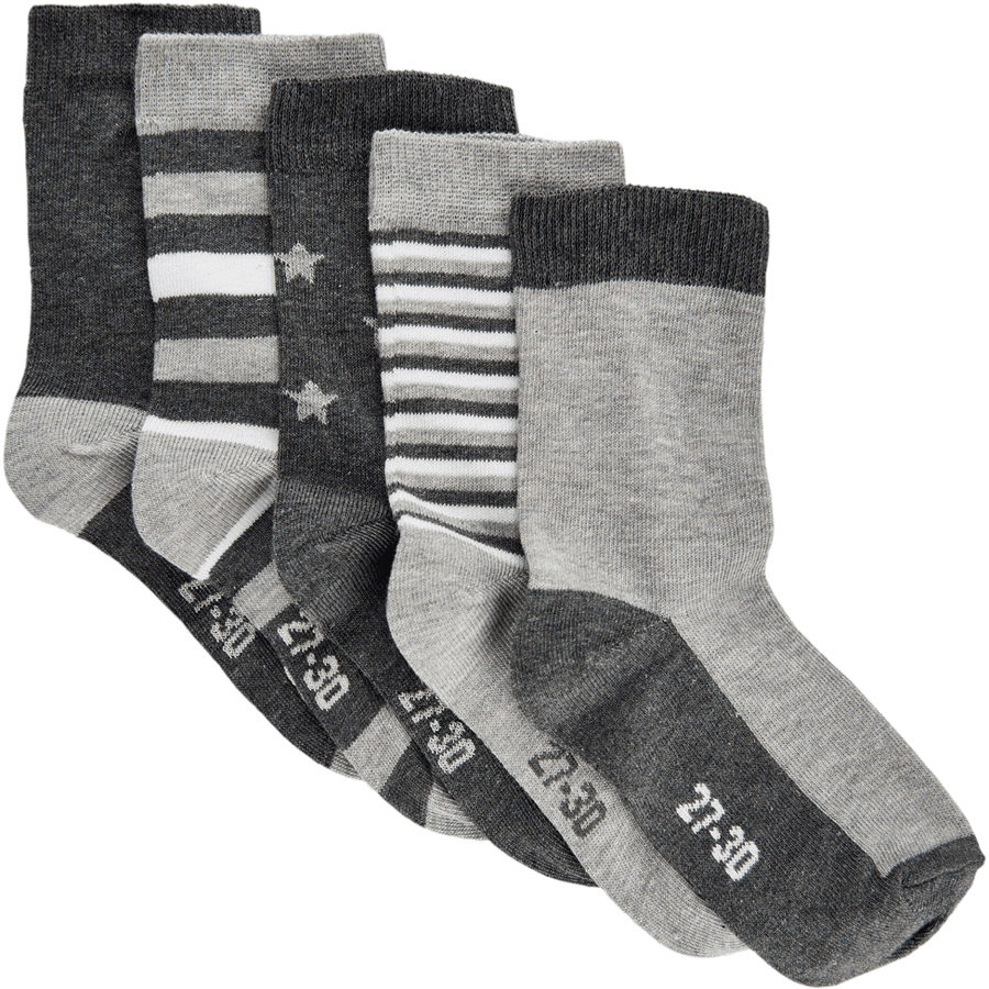 Minymo Socken 5er-Pack Muster light grey