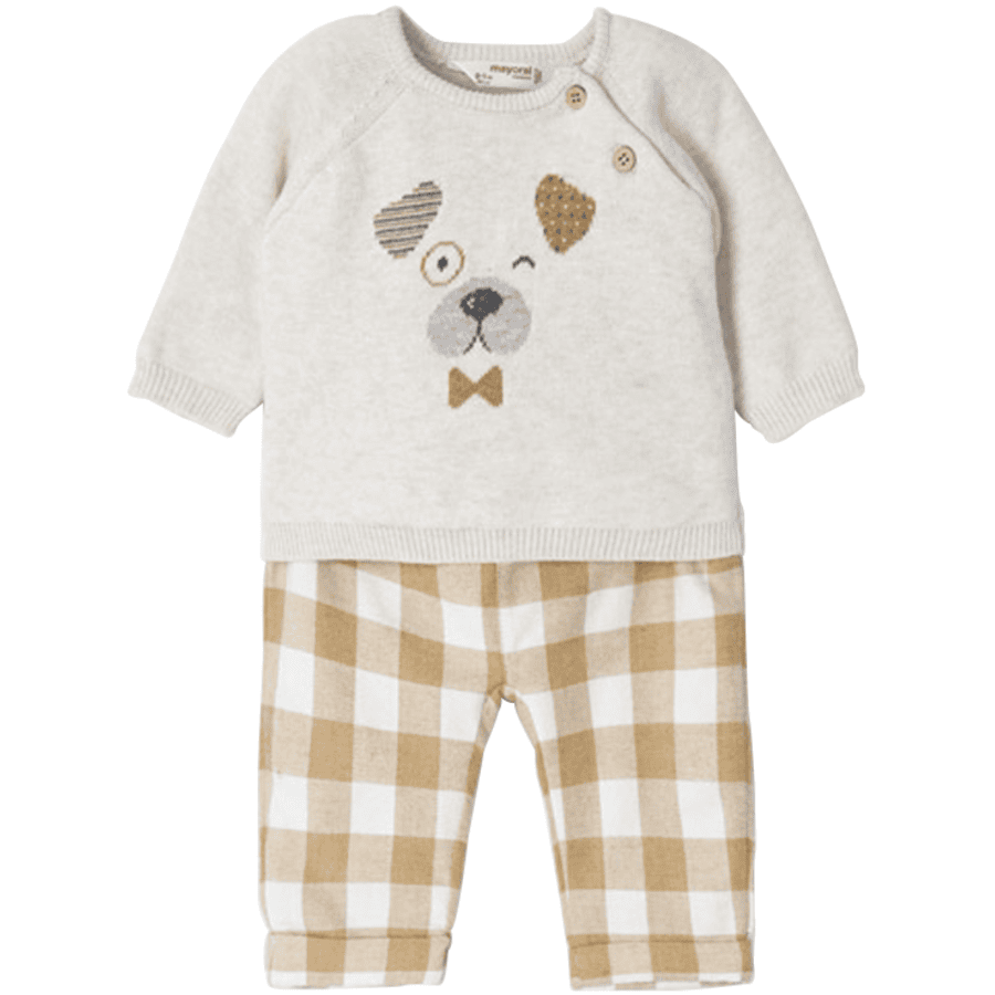 Mayoral Set maglia e pantaloni bianco/beige