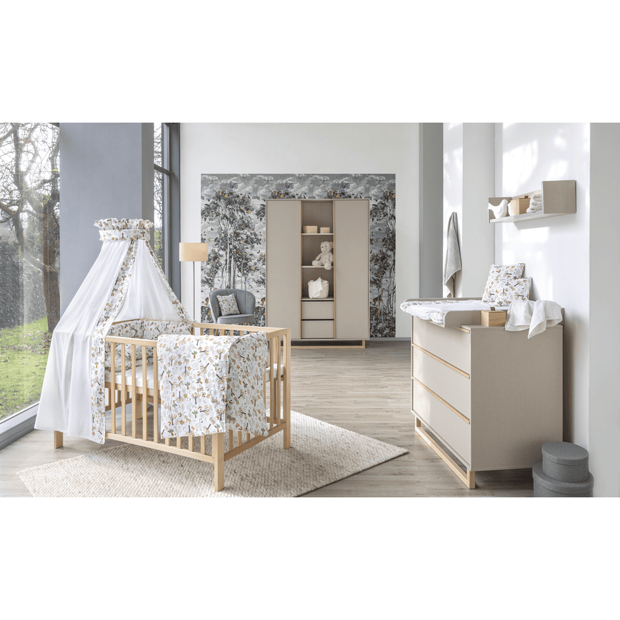 Schardt Chambre bébé trio lit Terry armoire 2 portes commode bois 70x140 cm