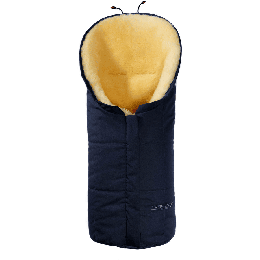 Hofbrucker Kinderwagen Lammfell Fußsack für Babywanne Eskimo Hergestellt in Deutschland Navy blue