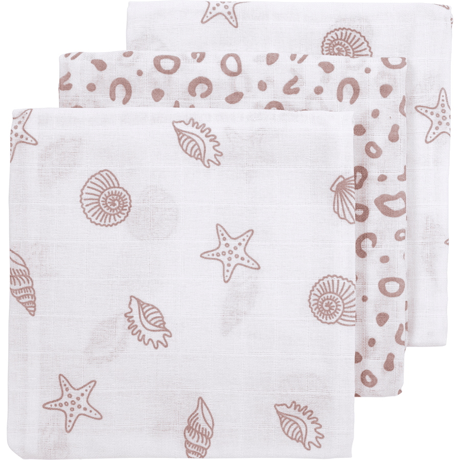 Meyco Gázové pleny 3-pack Shells Lilac 70 x 70 cm