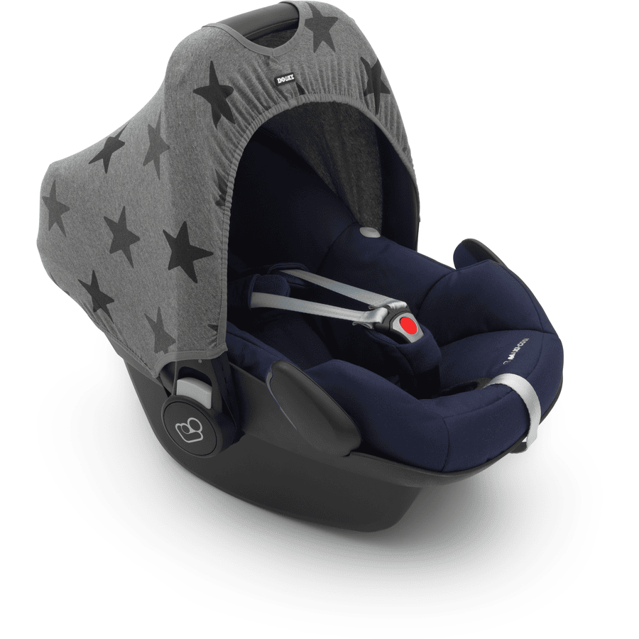 DOOKY  Solskydd för babyskydd grå Stars 
