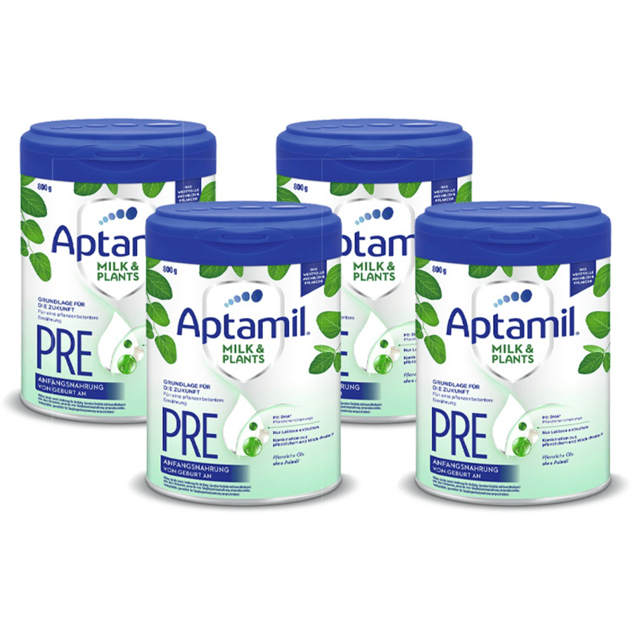 Aptamil Anfangsnahrung Pre Milk & Plants 4x 800 g von Geburt an