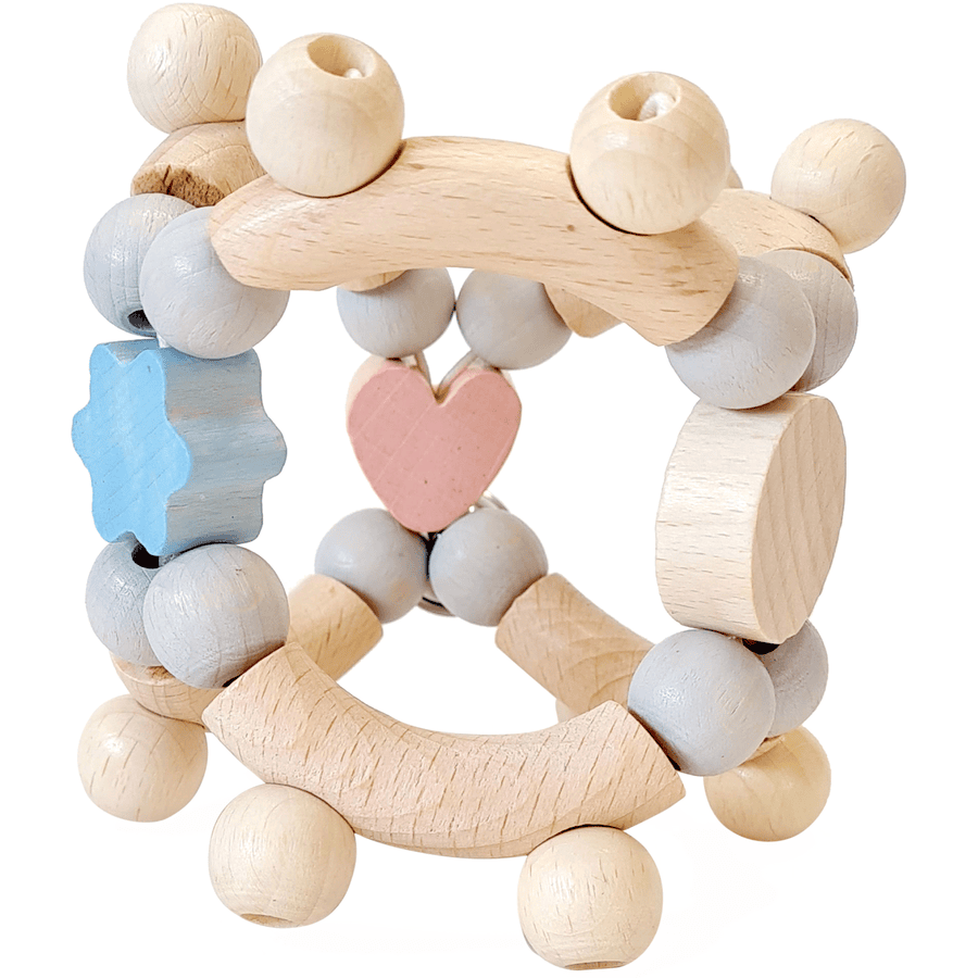 HESS Motor rattle hearts, nature pink/ blue