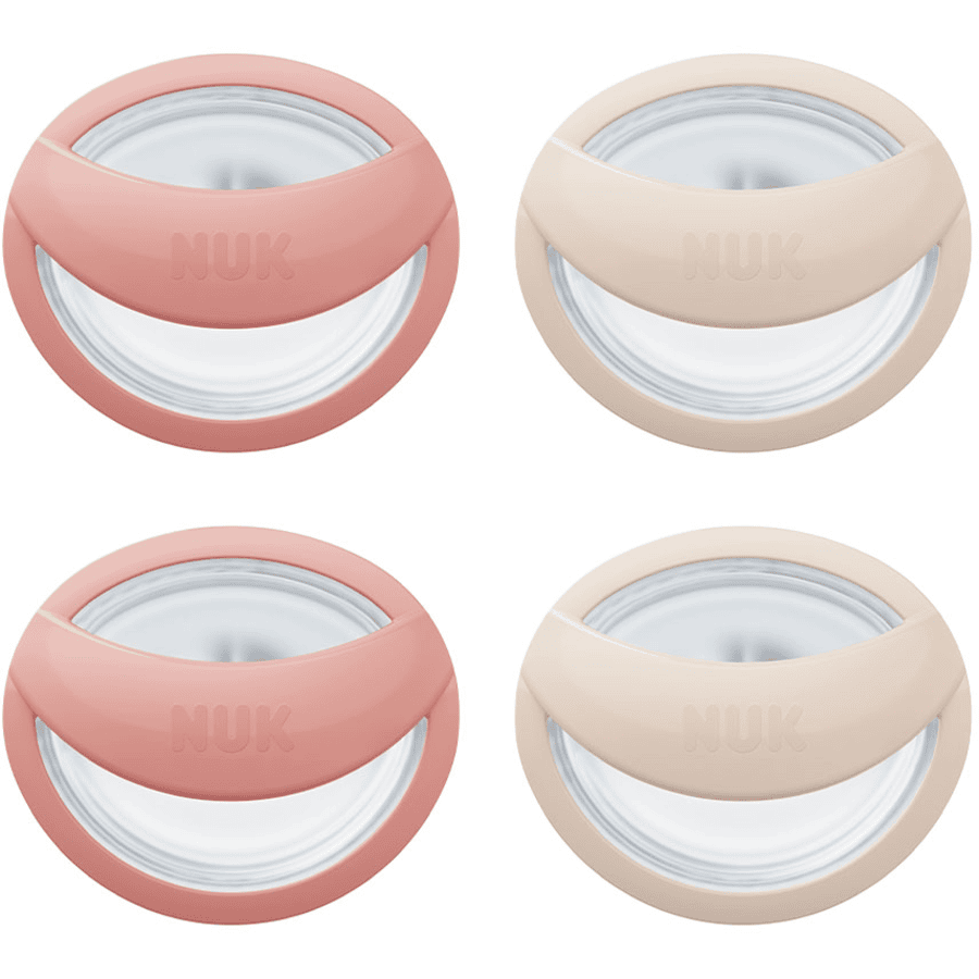 NUK Sucette MommyFeel 0-9 mois rouge/beige lot de 4