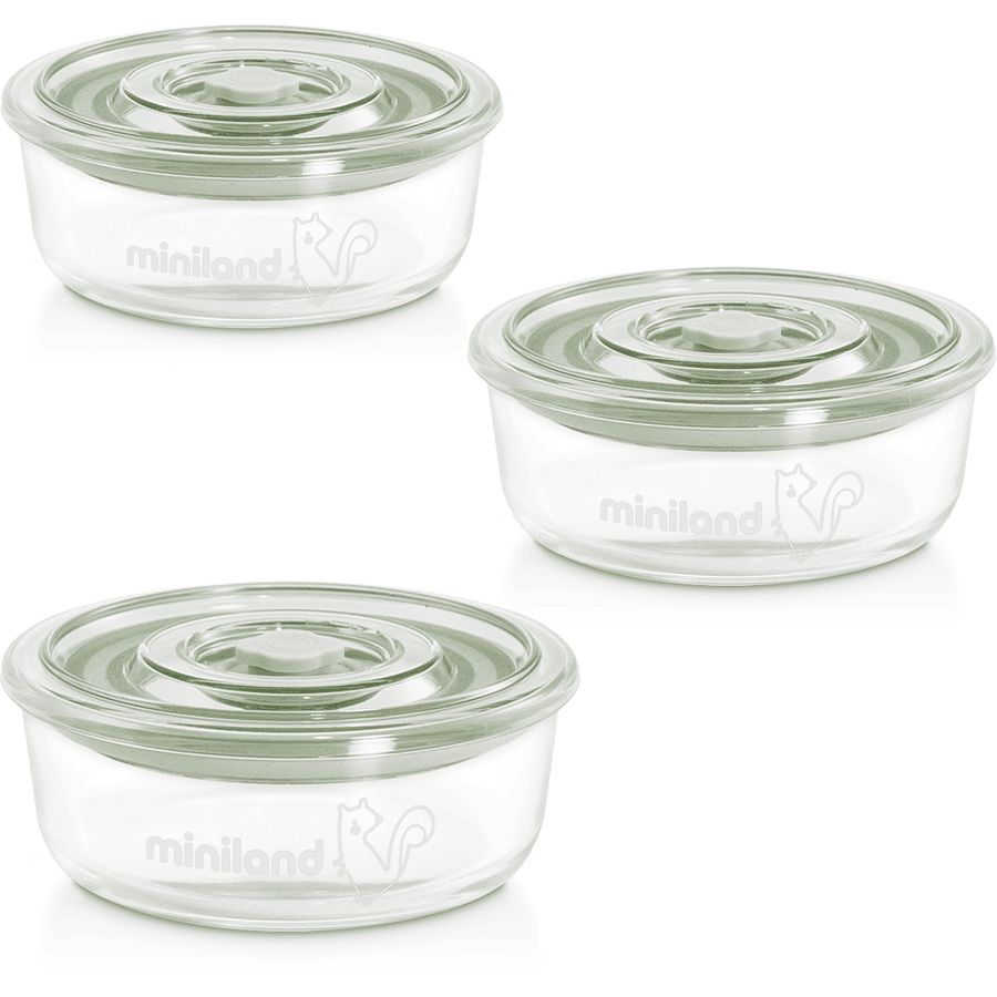 miniland set 3 natureRonde 3-delige set 3-delige set ronde glazen container groe