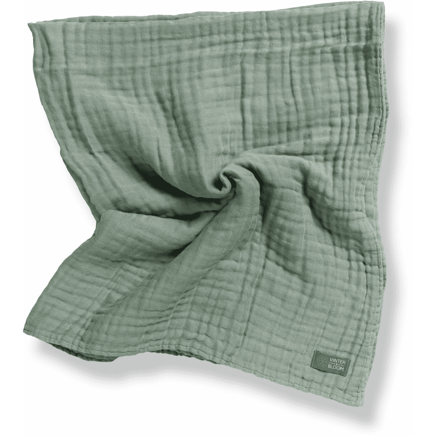 VINTER& BLOOM  Cuddle Blanket Layered Muslin Jade Green 