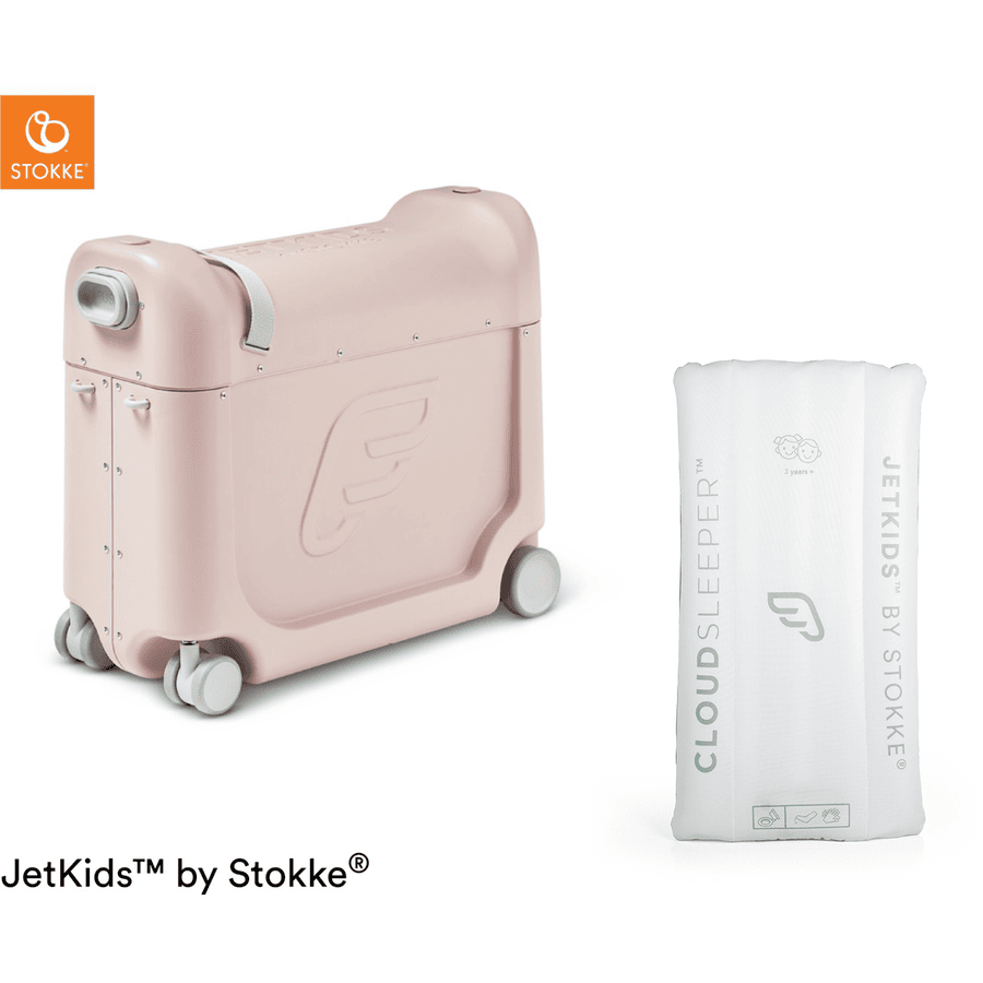 JETKIDS™ BY STOKKE® Aufsitzkoffer BedBox™ Pink Lemonade und Matratze CloudSleeper™ weiß
