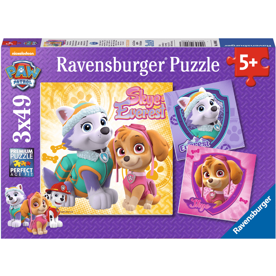 Ravensburger  Puzzle 3 x 49 Teile Paw Patrol: Bezaubernde Hundemädchen