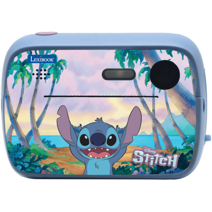 LEXIBOOK Cámara de impresión instantánea Disney Stitch con función selfie y papel térmico