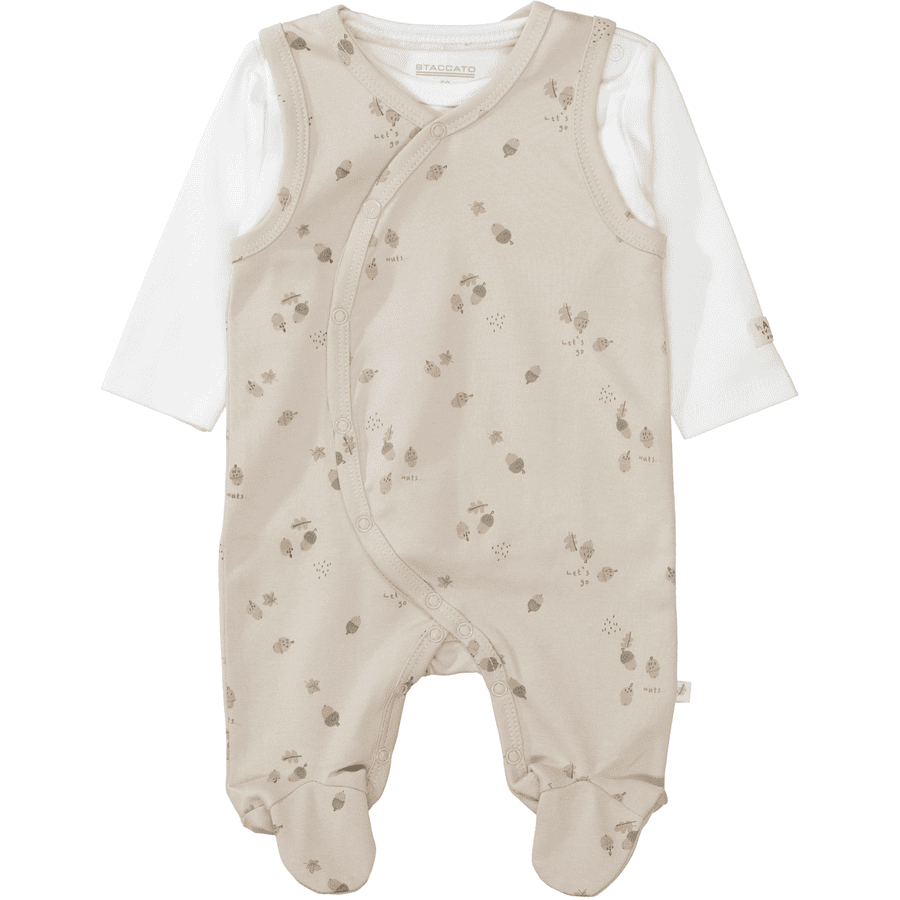 STACCATO romper+shirt taupe gedessineerd 