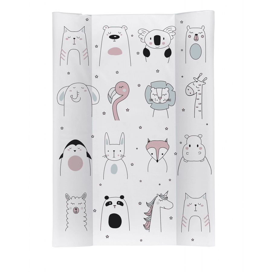 rotho babydesign Materassino a cuneo per fasciatoio Happy Faces bianco 50 x 70 cm