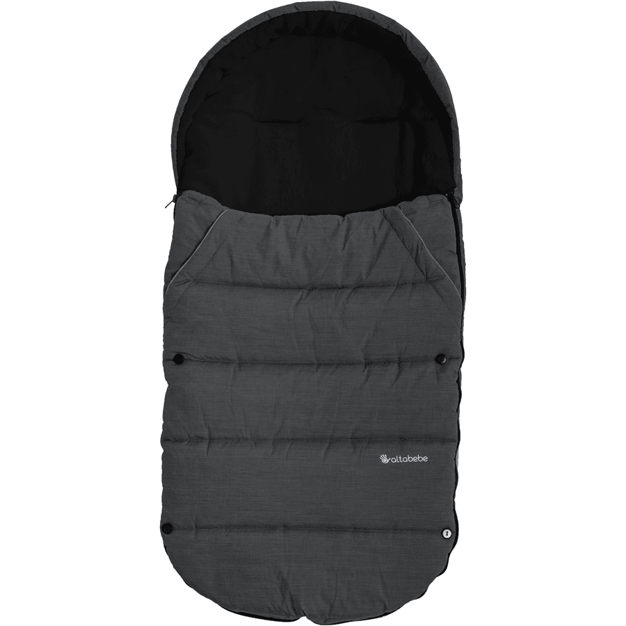 Altabebe Saco cubrepies invierno para carro bebé y silla paseo Gris oscuro negro