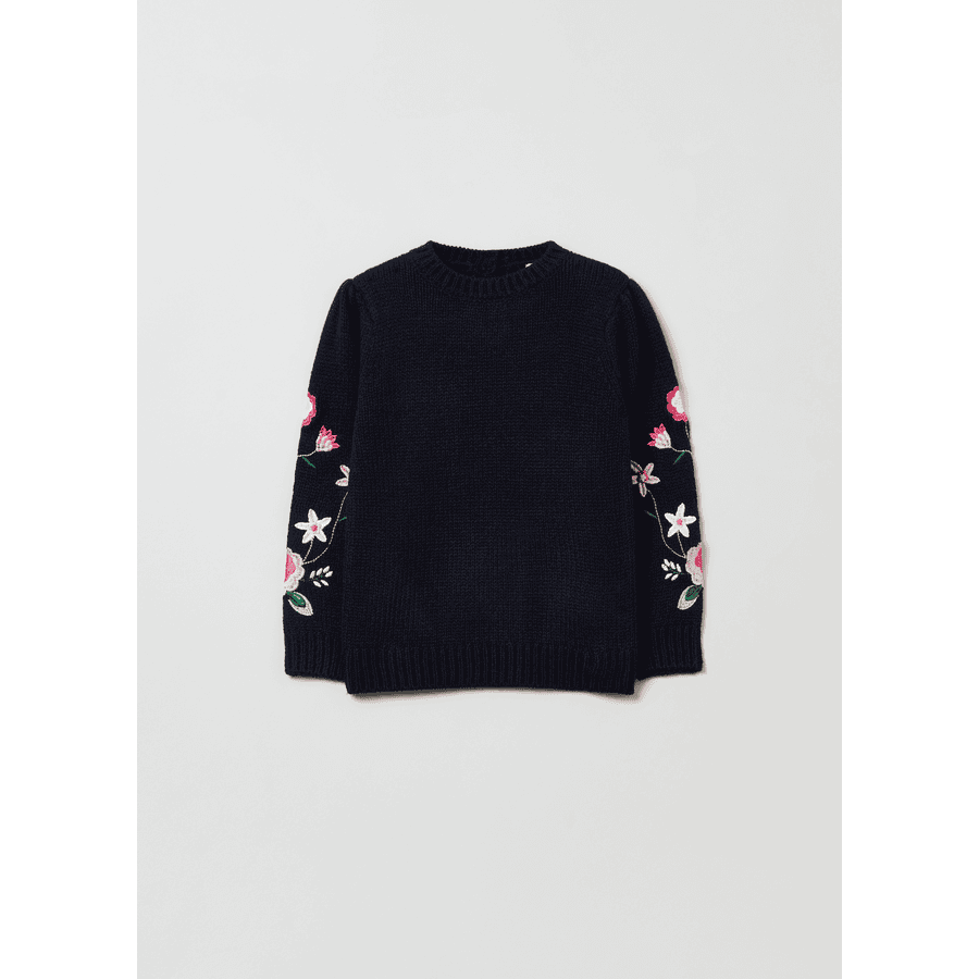 OVS Sweter z dzianiny floral niebieski