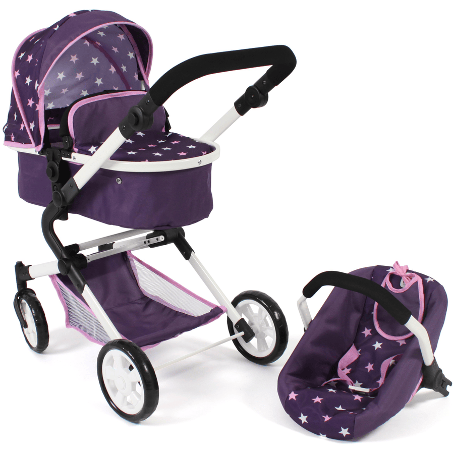 BAYER CHIC 2000 Kombi-Puppenwagen LIA Stars lila









