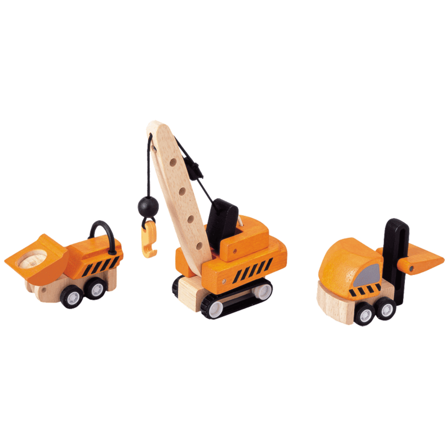 PlanToys Figurines véhicules de chantier bois
