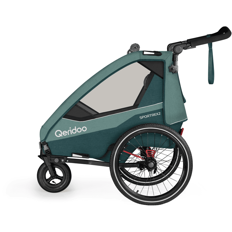 Qeridoo® Remorque de vélo enfant Sportrex 2 édition limitée Mineral Blue collection 2023