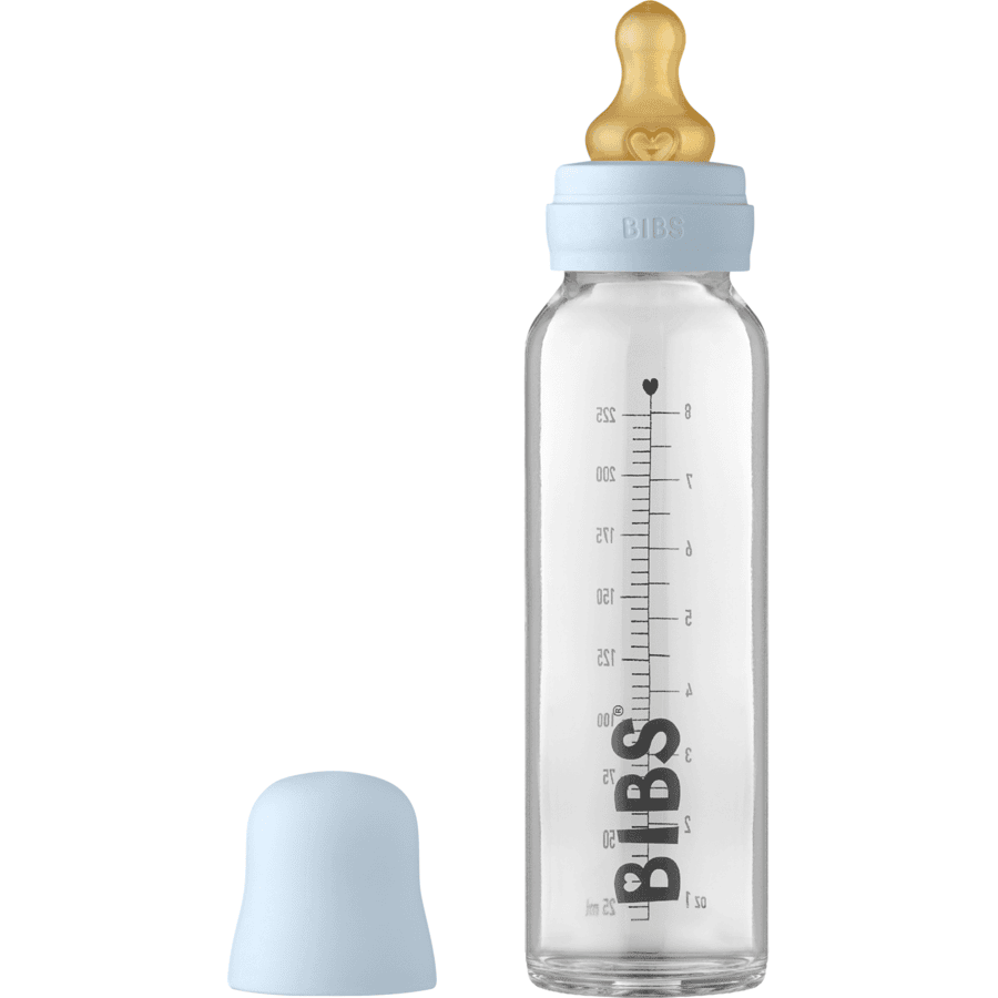 Juego completo de biberones BIBS 225 ml, azul bebé