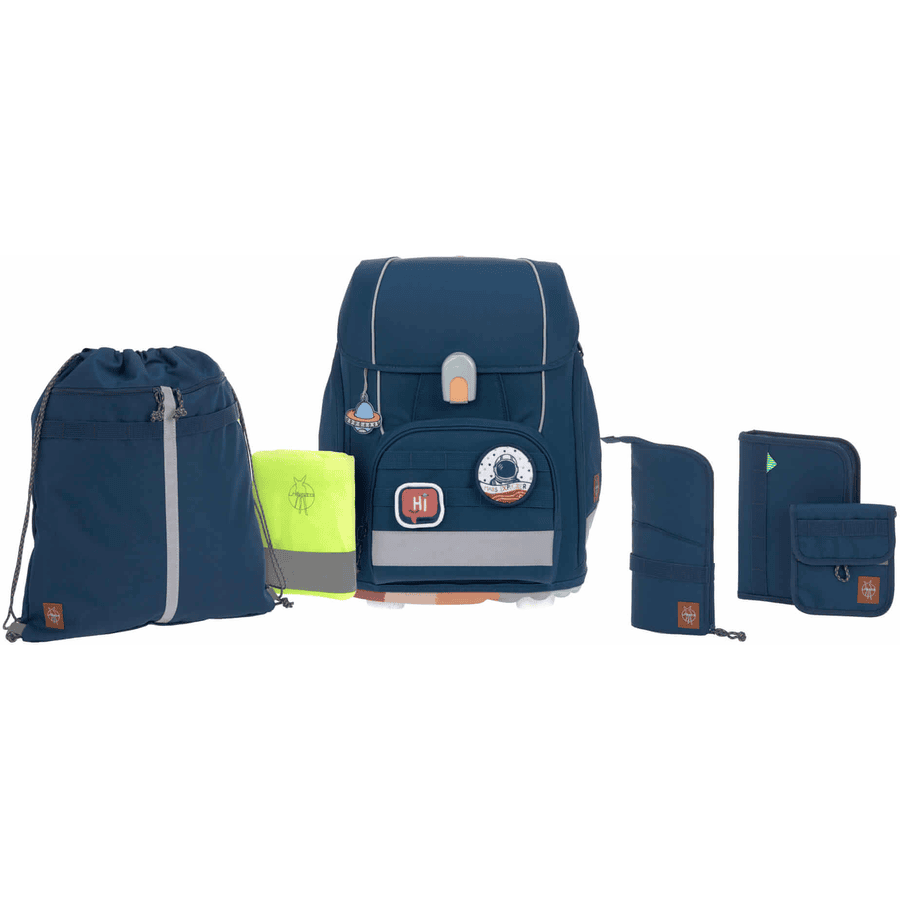 LÄSSIG Boxy Unique 7dílná sada školních tašek námořnická modrá