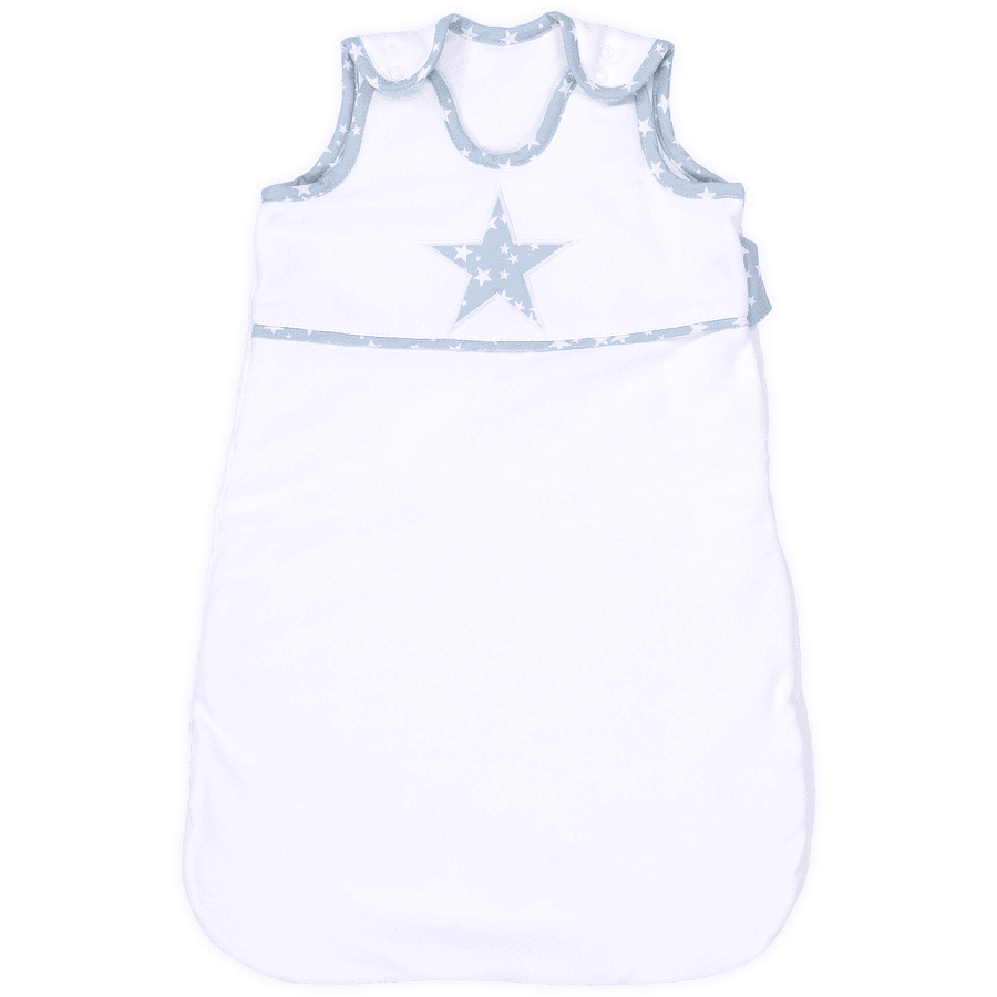 babybay Cotton Saco de dormir orgánico , blanco appliqué estrella azul celeste estrellas blanco