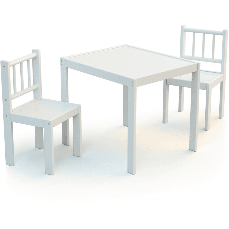 WEBABY Stolik z krzesełkami buk biały