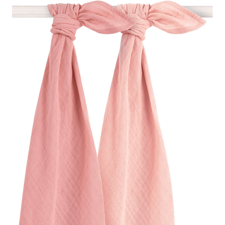 jollein Langes bébé bambou pale pink 115x115 cm lot de 2