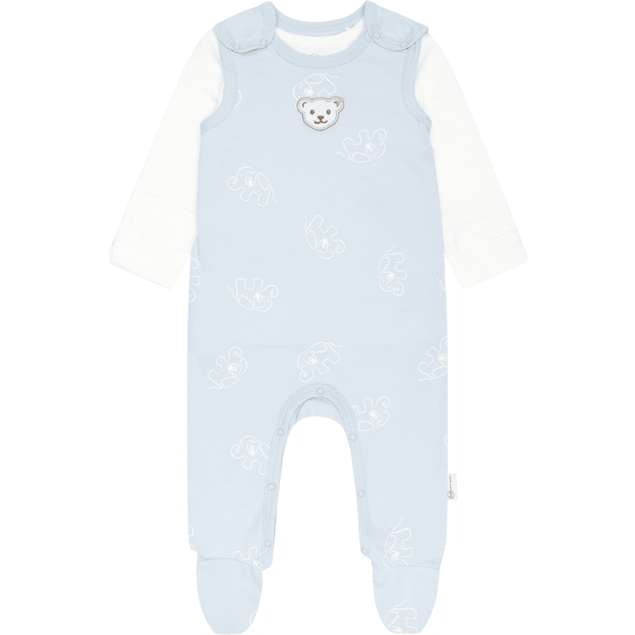 Steiff Set romper + T-shirt lange mouw GOTS - blauw