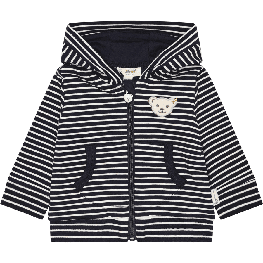 Steiff Sweatjakke stribet Navy 