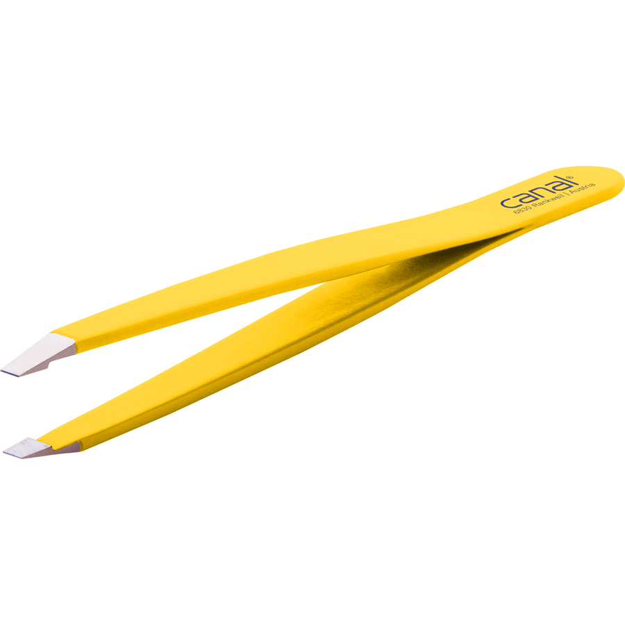 canal® hårpincett, rett, gul, rustfritt 9 cm
