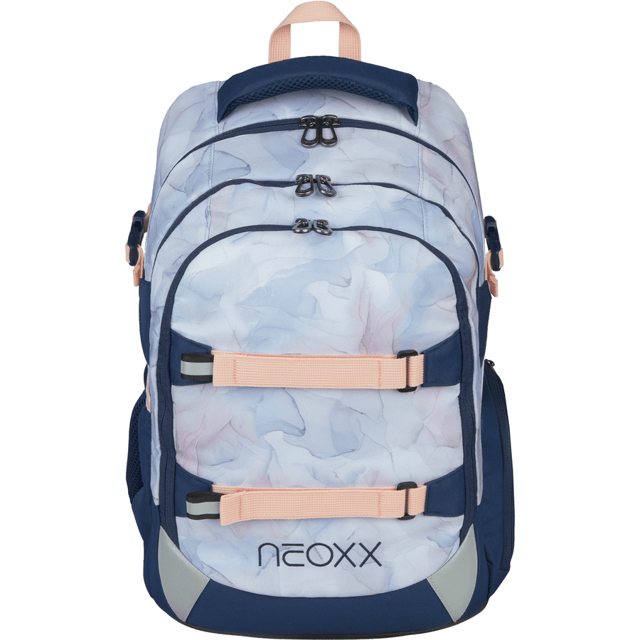 neoxx  Active Pro skolryggsäck tillverkad av återvunna PET-flaskor, ljusblå