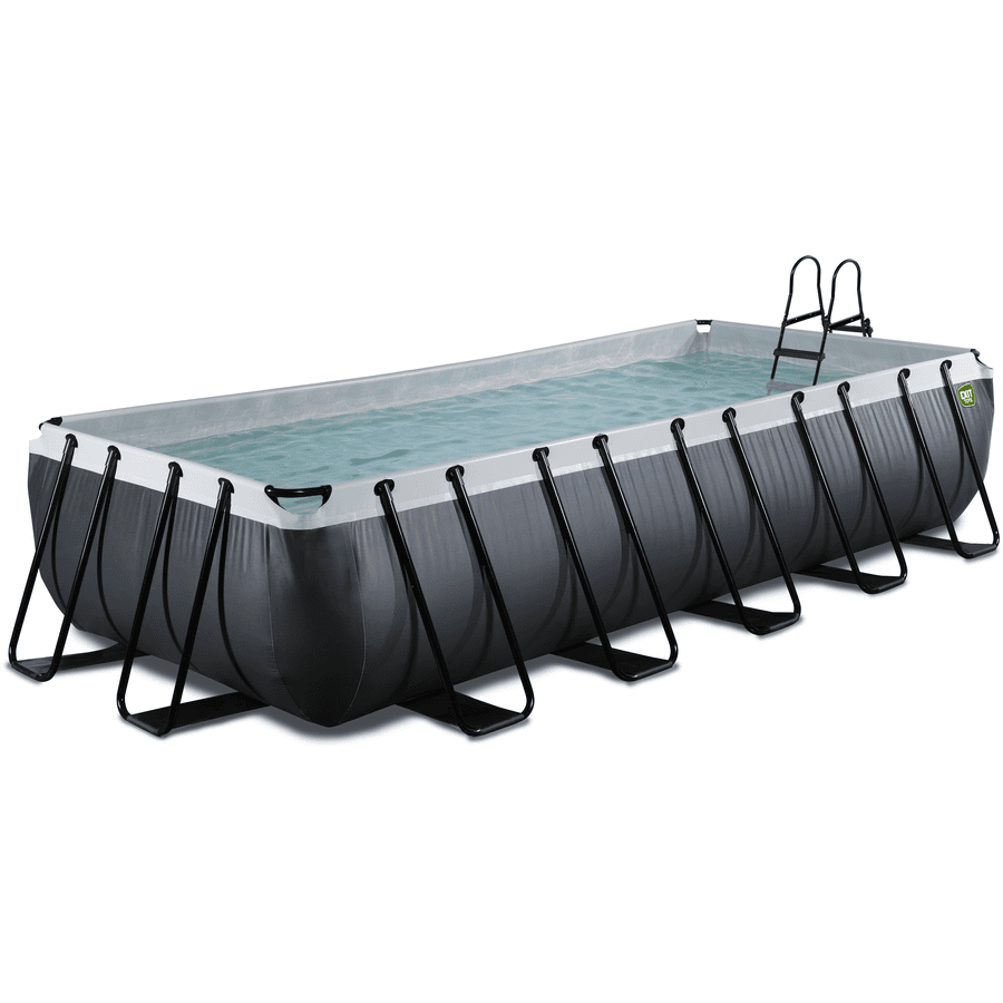 EXIT Black Leather Pool 540x250x100cm med Sand filterpumpe - sort