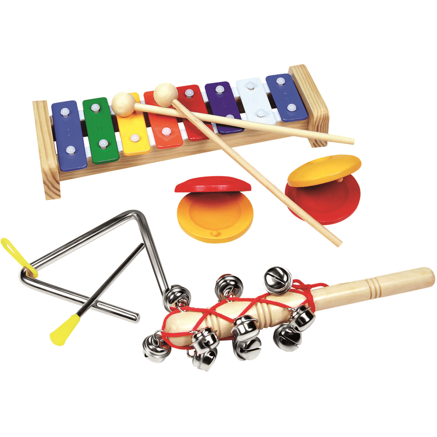 Bino Kit instruments de musique, 4 pièces bois