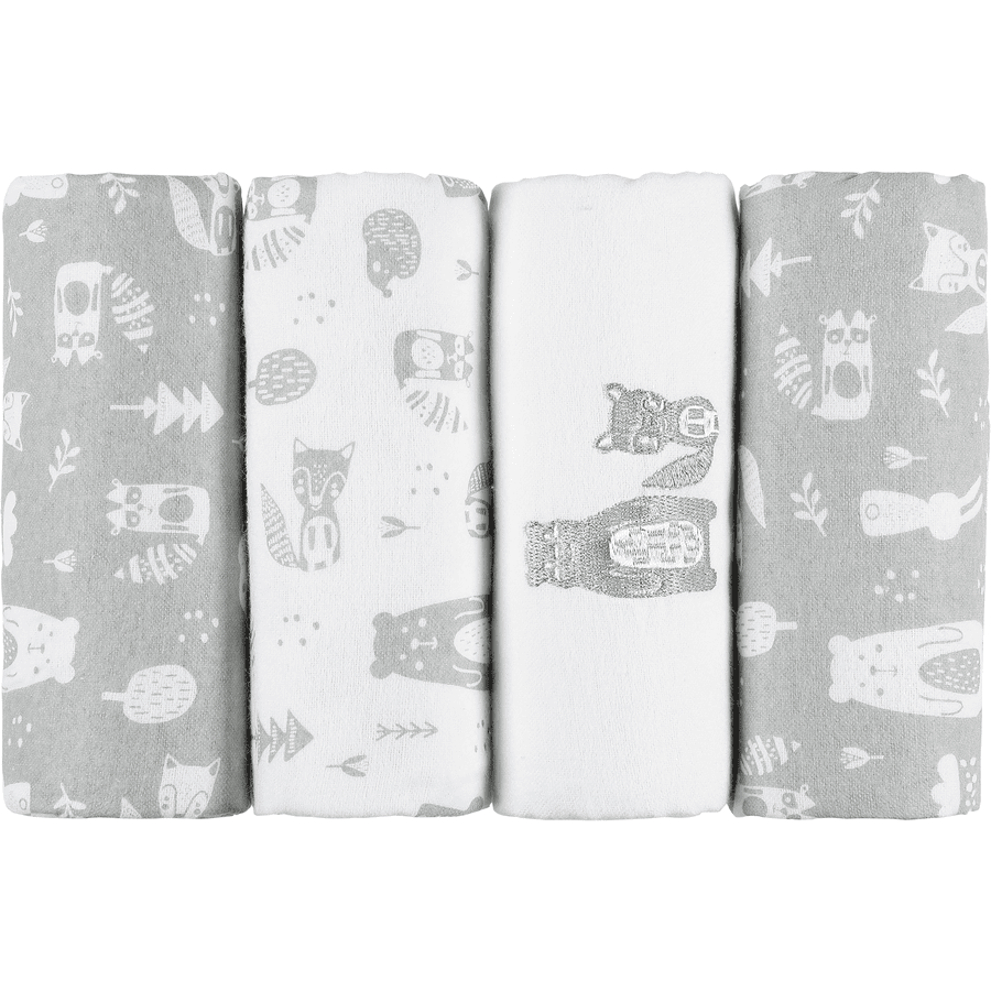 kindsgard Molton bøvseklude håndklædt 4-pak grå