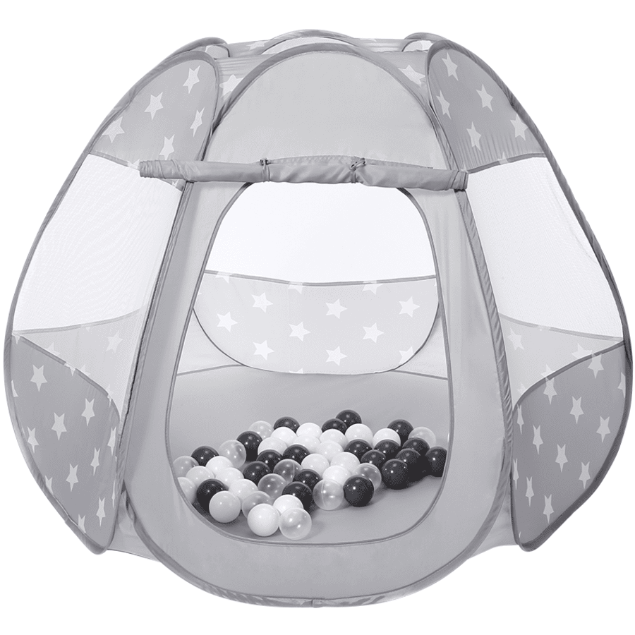 knorr® toys Tente enfant Bellox Grey white stars, 50 balles