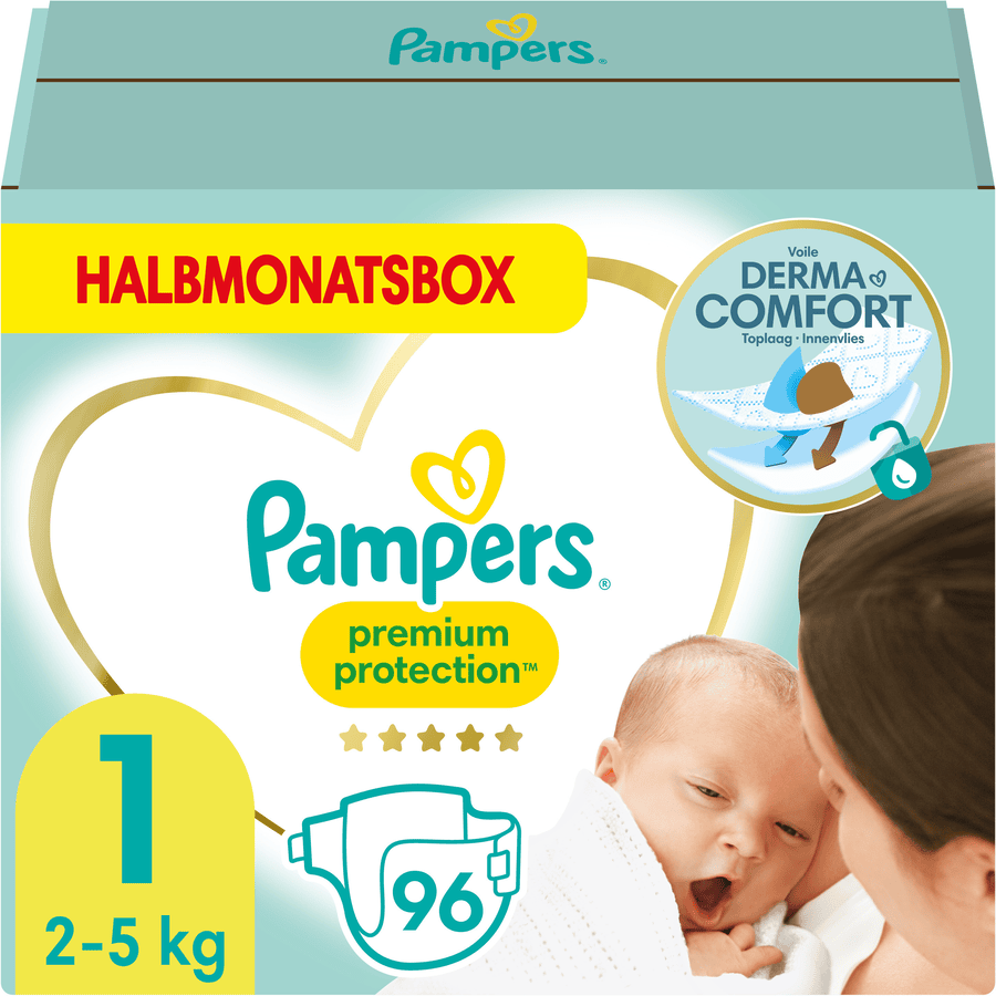 Gouverneur toelage Implicaties Pampers Premium Protection New Baby Gr.1 Newborn 2-5kg halve maandbox 96  stuks | pinkorblue.be