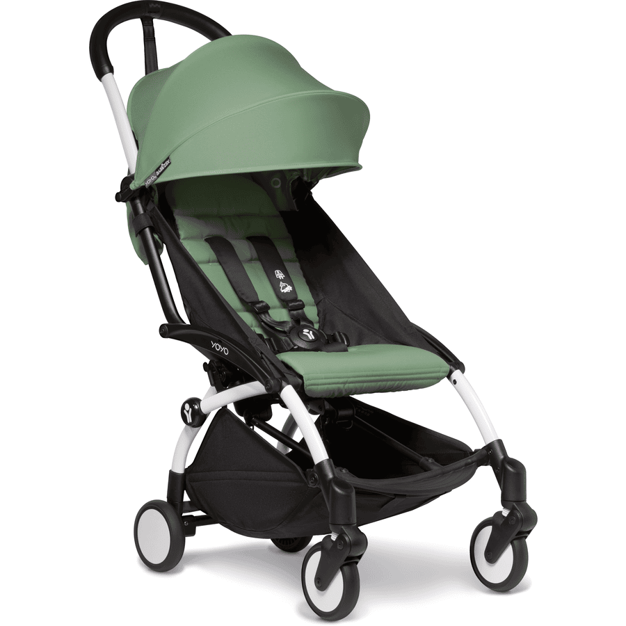 BABYZEN Kinderwagen YOYO2 6+ White mit Textilset Peppermint