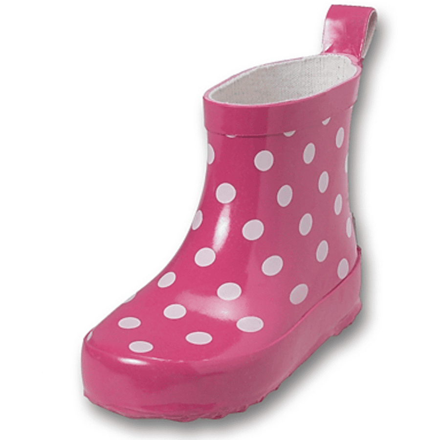 PLAYSHOES lave gummistøvler med prikker, i pink PVC fri
